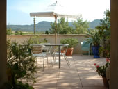 view from terrace of gite, Aude
