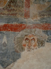 wall paintings in Aude church